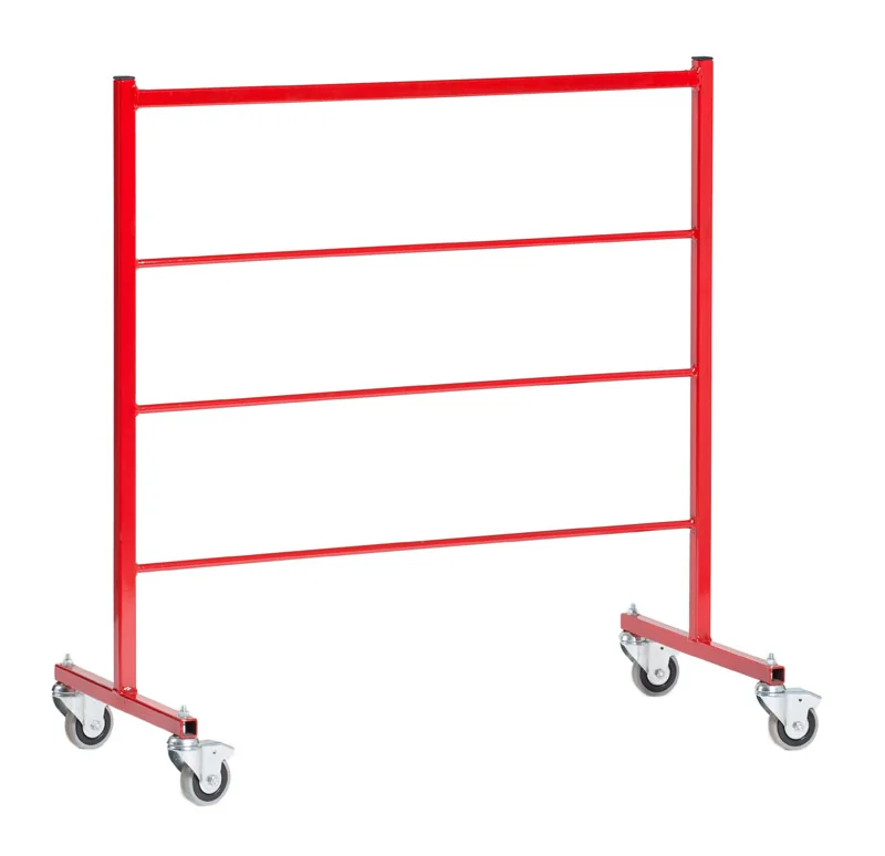 Small Rolling Rack for Hangers (Red) product photo | Rangeview Fabricating